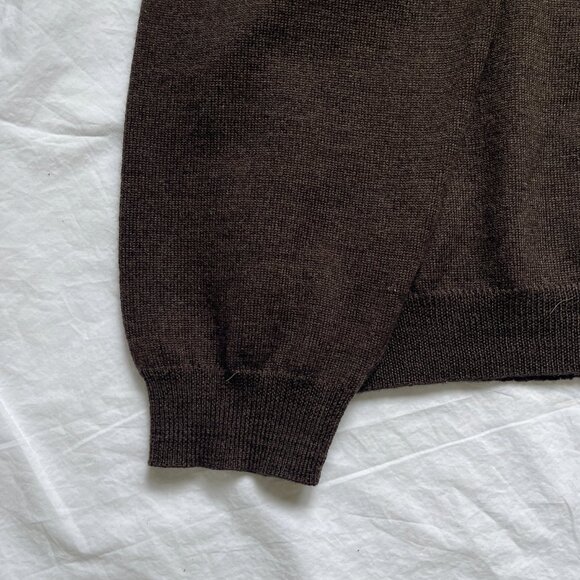 Eddie Bauer mens 100% merino wool polo sweater size L chocolate brown - Picture 5 of 7
